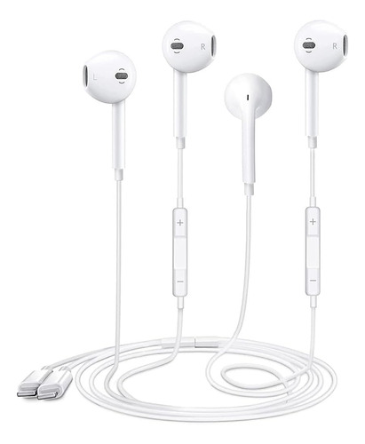 2 Pack-apple Headphones Wired iPhone Earbuds Con Conector Li