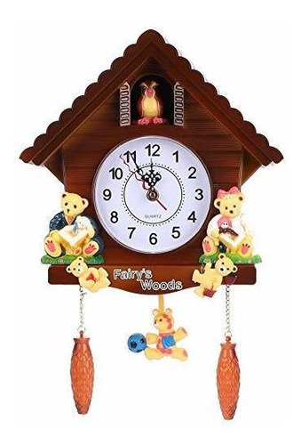 Reloj De Pared De Cucú De Madera Aunmas.
