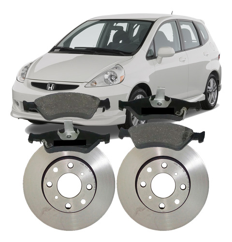 Kit Freio Disco Pastilha Honda Fit 2004 2005 2006 2007 2008