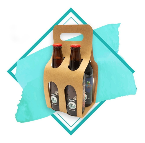 Pack De 25 Cajas Kraft Para Cervezas (4 Pack De 330 Ml)