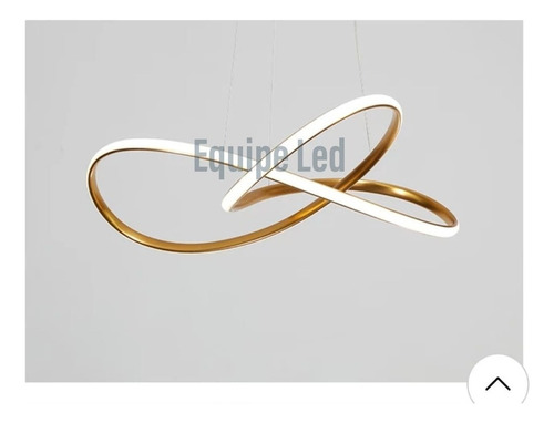 Lustre Pendente Led Neon Moderno Branco Dourado 26w 4000k Bm