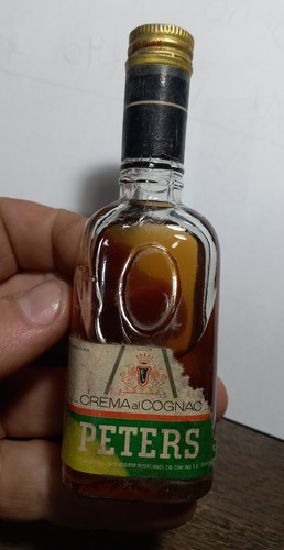 Botellita Antigua Miniatura Crema Al Cognac Peters S/abrir