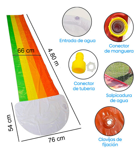 Resbalin Inflable Acuatico Resbaladill 4.8m Deslizador Agua