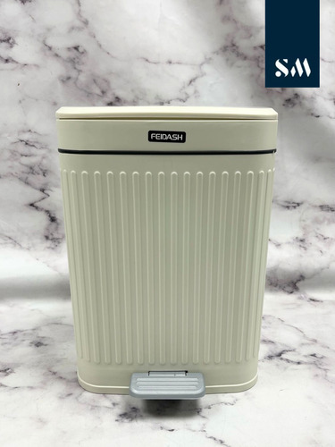 Tacho Basura Cesto Residuo Baño Cocina A Pedal 8lt Beige