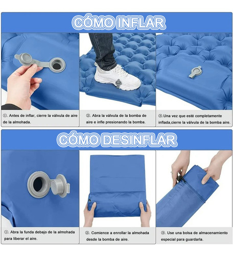 Colchon Inflable De Dormir Portátil Ultraligera Para Acampar
