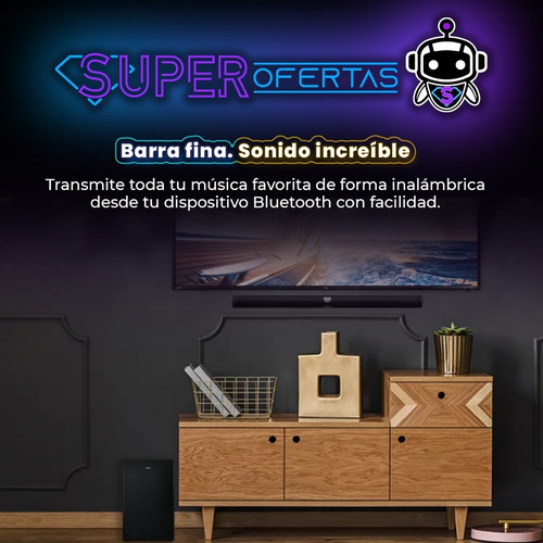 Imagen 3 de 7 de Potente Barra De Sonido Tcl 320 Watts Bluetooth + Subwoofer