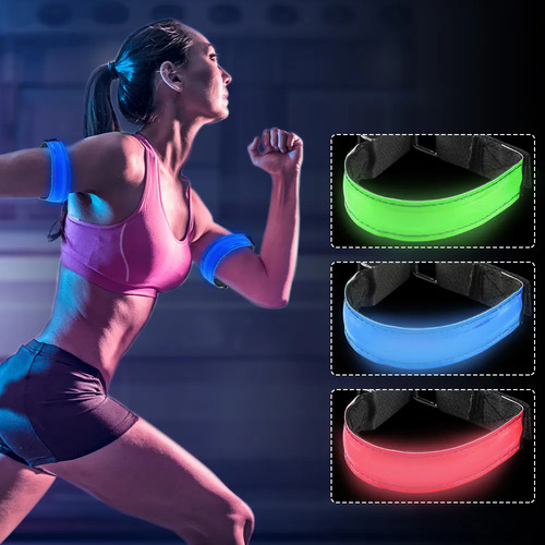 Brazalete Led Recargable Usb Para Correr De Noche O Andar En