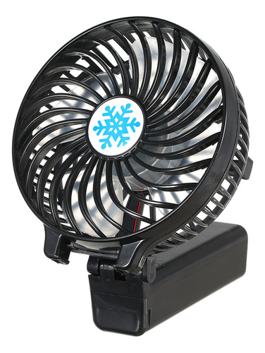 Ventilador Plegable Recargable Usb Portátil Negro Para El Ho