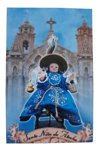Santo Niño Atocha 100 Estampas Enmicadas Tarjeta Cromo Chica