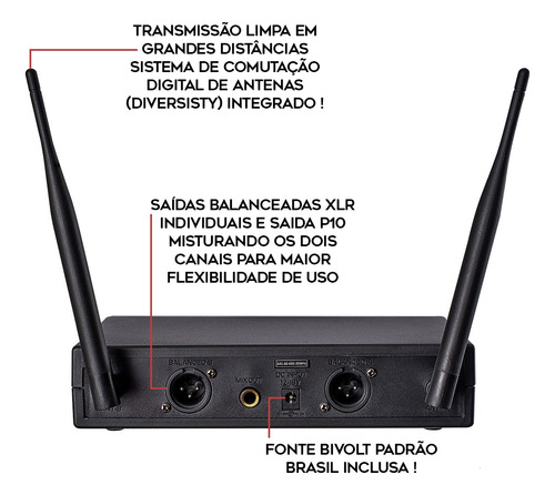 Amw Bu200 Microfone Sem Fio Duplo Digital Auricular + Case !