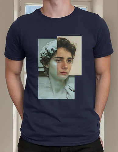 Cr Playera Neutral Manga Corta Estampada Timothee Chalamet