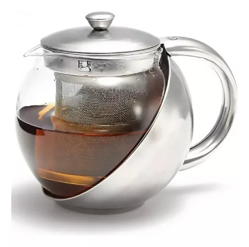 Tetera de vidrio de tamaño mini con infusor extraíble de acero inoxidable  para té floreciente y té de hojas sueltas, apto para microondas y estufa