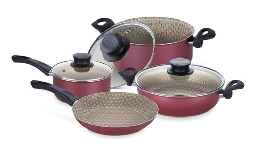 Juego Batería De Cocina Rojo, 7 Piezas - Tramontina Tr5950