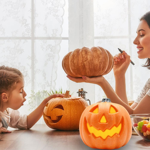 Farol De Calabaza, Linternas De Halloween Con Luz Simulada