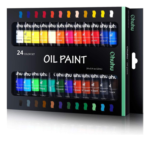 Pinturas Al Óleo Ohuhu Base Aceite No Toxico De 24 Colores 