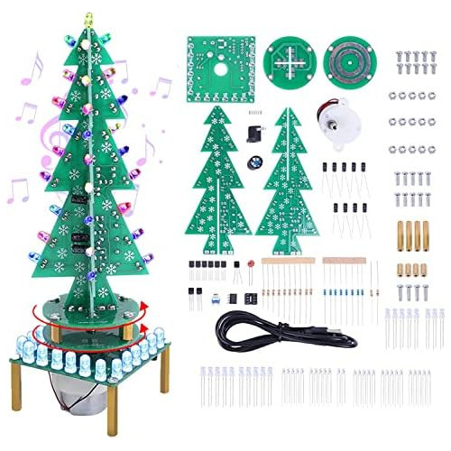 Kit De Soldadura De Árbol De Navidad Giratorio Led Rgb...