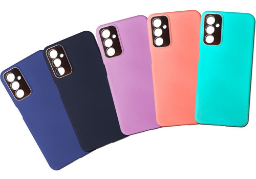 Funda Silicona & Vidrio Templ. Cubre Camara Para Samsung M23