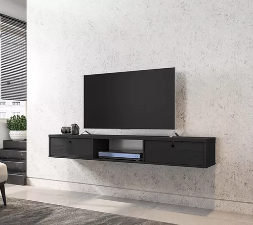 Mueble Para Tv Flotante Mod. 130 Con Puertas Color Negro | Meses sin  intereses
