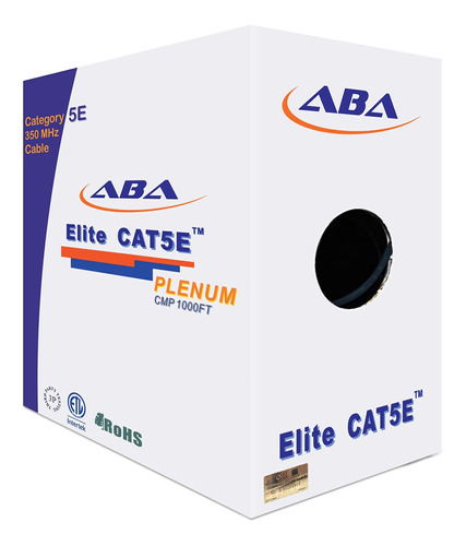 Cat5e Plenum (cmp), Cable Ethernet De 1000 Pies, Par Trenzad