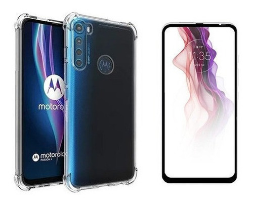 Capinha Capa Anti Impacto P/ Moto One Fusion Plus + Pelicula