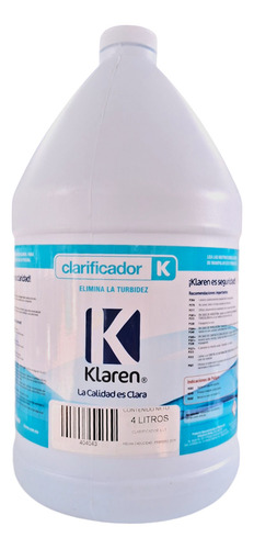 Clarificador Klaren Presentación 4 Lts Color Azul Claro
