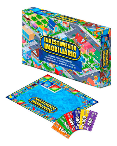Jogo De Tabuleiro Investimento Imobiliário Para Crianças