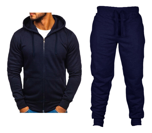 Conjunto Campera Canguro Algodon + Babuchas Unisex Gimnasio