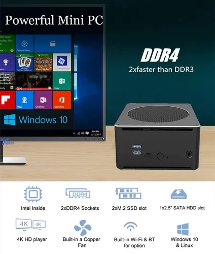Mini Pc Power Pc I9-8950hk 3tb Nvme 32gb Ram Dual Video Rj45