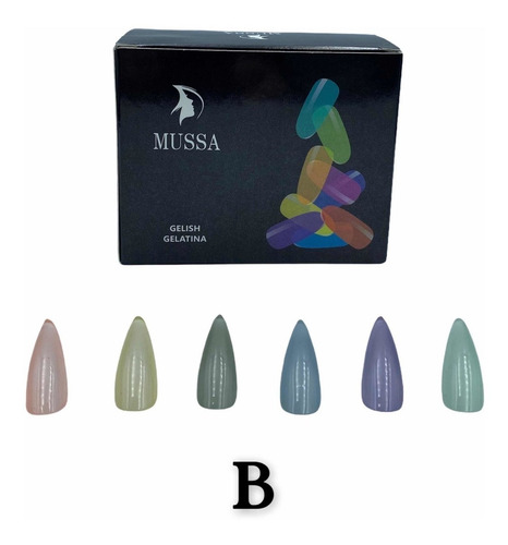Mussa Gel Semipermanente Esmalte 6 Piezas Uñas - Gama Gamas Vitral B