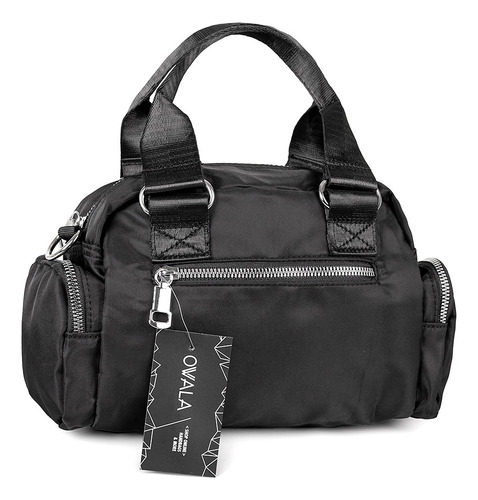 Imagen 3 de 6 de Carteras Bandoleras Mujer Negras Bolsillos Livianas Zaphir