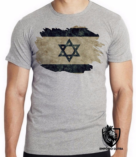 Camiseta Infantil Ate Adulto Bandeira Israel Pergaminho