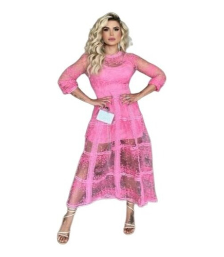 Vestido Barbie  Adulto Rosa 