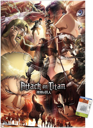 Attack On Titan: Season 3  Key Art Wall Poster, 22.375 ...
