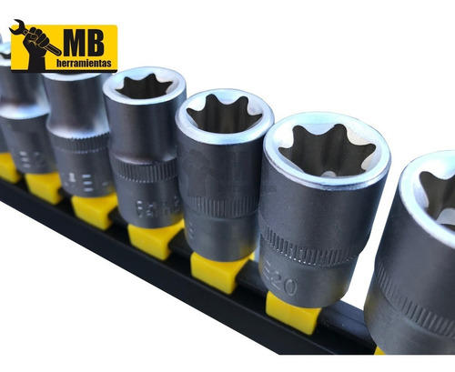 Imagen 3 de 10 de Juego De Tubos Torx Hembra Davinson Enc 1/2 X 9 Pcs .2