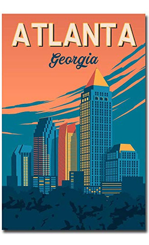 Imán Para Nevera, Diseño Vintage De Atlanta Georgia Travel