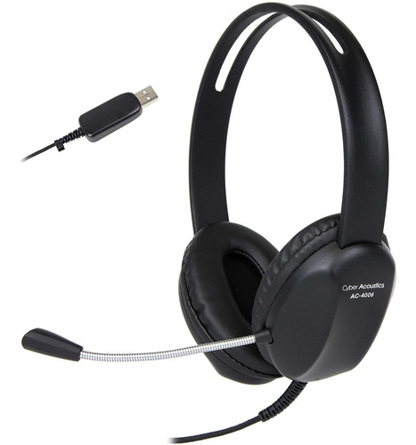 Auriculares Cyber Acoustics  Con Microfono Estero Usb