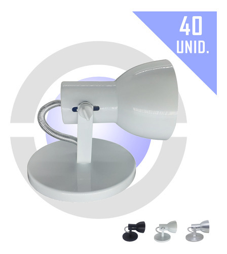 Luminaria Sobrepor Spot Bivolt 1 Lampada 40 Unid Mod.bocão Cor Branco 110V/220V