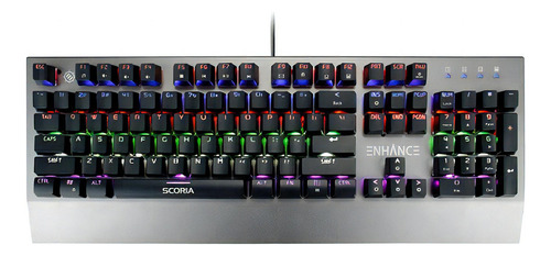 Teclado Gamer Led - Enhance Scroria Rainbow Mcanico Color Del Teclado Carbón Idioma Inglés Us