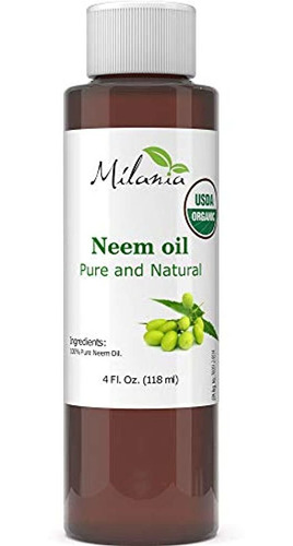 Aceite De Neem Orgánico Premium Virgen, Prensado En Frío, Si