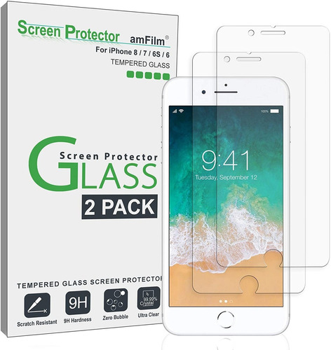 Protector De Pantalla iPhone 7 6s 6 vidrio, Amfilm iPhone 7 