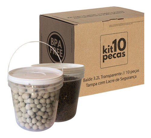 Pote 3.2 ,3 Litros 3.2 Litros - 10 Pçs Cor Transparente