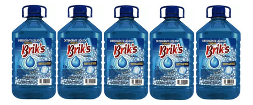 Detergente Liquido Azul Brik´s 5 Litros X 5 Unidades