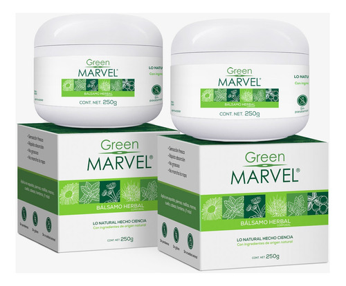 Green Marvel Crema Para Dolor Muscular. Paquete De 2 Tarros
