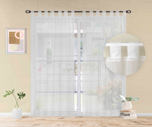 Imagen 2 de 10 de Cortinas Voile Para Barral Blancas 210x140 Cms