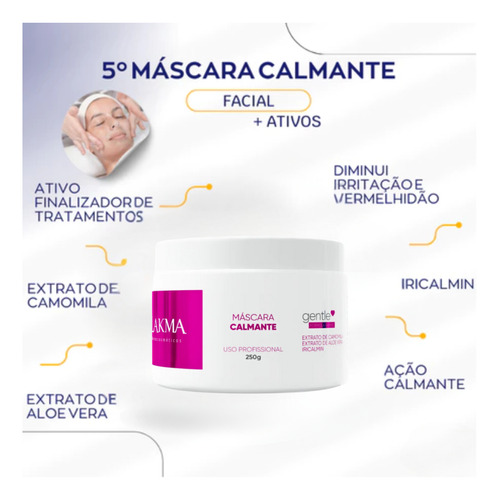 Lakma Máscara Calmante 250g Para Limpeza De Pele Profissional Tipo de pele Normal