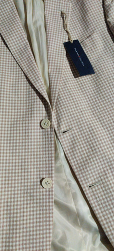 Saco Blazer Tommy Hilfiger Cuadros - Talla 40 R Beige 40r (Usado)