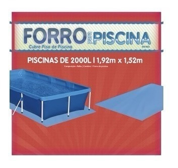 Kit Piscina Retangular 2000 Litros Standard + Forro + Capa