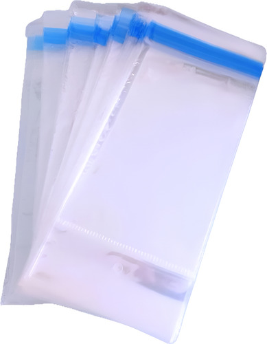 Saco Adesivado Solapa P/ Pendurar C/ Furo 10x15+4+4 500un