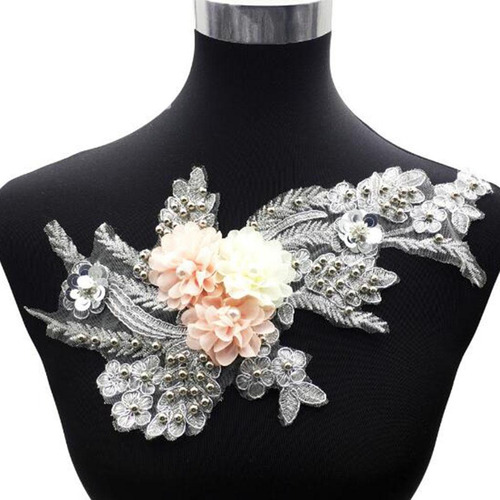 De Encaje De Malla De Flores Coser Apliques Para