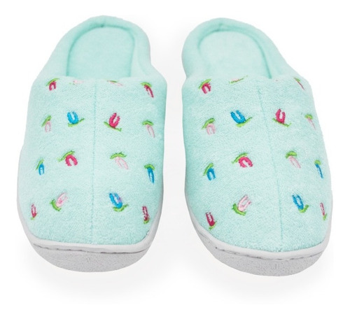 Imagen 2 de 4 de Pantuflas Mujer, Suela Antideslizante Azul Oscuro